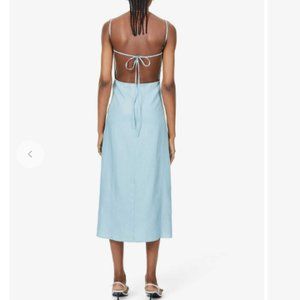 ~SOLD~ NWT Reformation Nia Linen Midi Dress ~ turquoise ~ sz 4